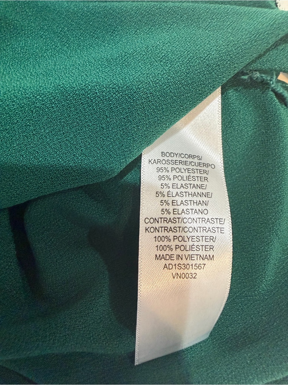 Adrianna Papell Green Layered V-Neck Top with White Shirt Hem and Collar Sz XL - Picture 4 of 5
